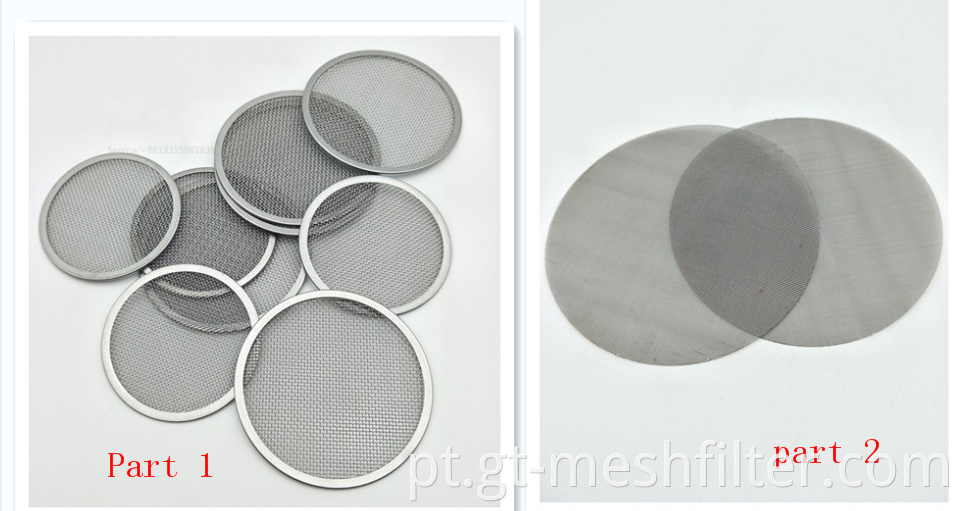 80 malha 60 malha SS 304 Sandwich Extruser Screen Filter Disc